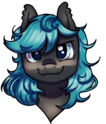 Size: 618x718 | Tagged: safe, artist:ghoelette0884, imported from derpibooru, oc, bat pony, pony, bust, female, mare, portrait, simple background, solo, white background