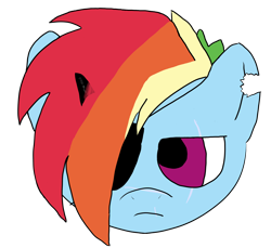 Size: 4576x4192 | Tagged: safe, artist:spiderb8, imported from derpibooru, rainbow dash, pegasus, alternate timeline, apocalypse dash, crystal war timeline, eyepatch, female, mare, metal gear, scar, simple background, transparent background