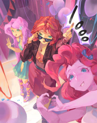 Size: 3267x4174 | Tagged: safe, imported from derpibooru, fluttershy, pinkie pie, sunset shimmer, human, equestria girls