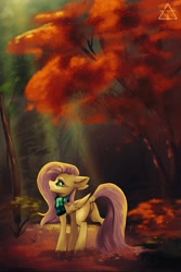 Size: 683x1024 | Tagged: safe, artist:shinech9, fluttershy, pony, female, mare, nature, solo