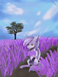 Size: 1535x2048 | Tagged: safe, artist:shinech9, oc, oc only, pony, flower, male, sitting, solo, stallion