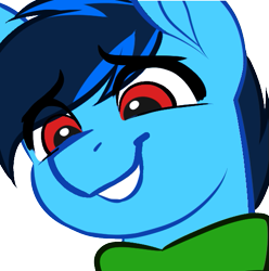 Size: 537x541 | Tagged: safe, artist:mxiiisy, imported from derpibooru, oc, oc only, oc:cobalt chaser, pegasus, pony, blue coat, blue mane, digital art, emotes, hesitant, male, pegasus oc, red eyes, simple background, smiling, solo, transparent background, wings