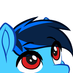 Size: 537x541 | Tagged: safe, artist:mxiiisy, imported from derpibooru, oc, oc only, oc:cobalt chaser, pegasus, pony, blue coat, blue mane, digital art, emotes, lurker, lurking, male, pegasus oc, red eyes, simple background, solo, transparent background, wings