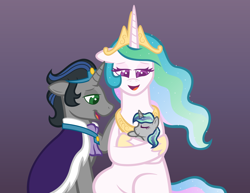 Size: 3300x2545 | Tagged: safe, artist:artisticwerks, imported from derpibooru, king sombra, princess celestia, oc, oc:light breeze, pony, baby, baby pony, celestibra, female, good king sombra, life's a breeze, male, offspring, parent:king sombra, parent:princess celestia, parents:celestibra, shipping, straight