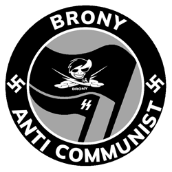 Size: 736x736 | Tagged: safe, editor:dpr, rainbow dash, altbrony, anti communist, brony, fascism, fascist, flag, logo, mlpol, my little pony, nazi, nazi symbol, swastika