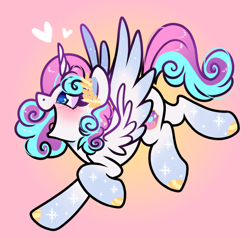 Size: 1000x950 | Tagged: safe, artist:paperbagpony, imported from derpibooru, oc, oc:lovely promise, alicorn, alicorn oc, blushing, cute, horn, not flurry heart, ocbetes, wings