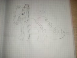 Size: 4160x3120 | Tagged: safe, imported from derpibooru, earth pony, checkered sheet, drawing, drawing in a notebook, pencil drawing, traditional art