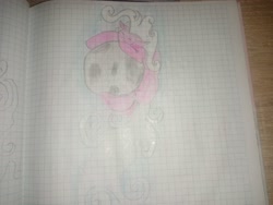 Size: 4160x3120 | Tagged: safe, imported from derpibooru, earth pony, drawing, drawing in a notebook, moon, not pinkie pie, pencil drawing, sheet in cells, sleeping, traditional art