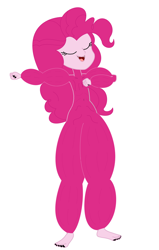 Size: 4680x7360 | Tagged: safe, artist:brightstar40k, artist:optimusv42, imported from derpibooru, pinkie pie, ape, gorilla, human, equestria girls, chest beating, eyes closed, muscles, nudity, sasquatch, solo, tarzan