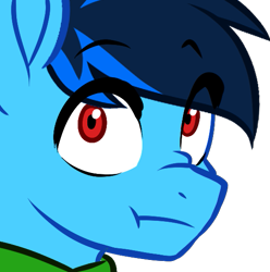 Size: 537x541 | Tagged: safe, artist:mxiiisy, imported from derpibooru, oc, oc only, oc:cobalt chaser, pegasus, pony, blue coat, blue mane, clothes, digital art, emotes, hoodie, jacket, male, nose wrinkle, oh crap, oh no, pegasus oc, red eyes, scrunchy face, simple background, solo, sweater, transparent background, uh oh, wings