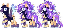 Size: 5872x2645 | Tagged: safe, artist:kurosawakuro, imported from derpibooru, oc, oc only, pegasus, pony, bald, magical lesbian spawn, male, offspring, parent:princess luna, parent:twilight sparkle, parents:twiluna, simple background, solo, stallion, transparent background