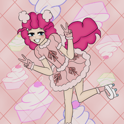 Size: 1280x1280 | Tagged: safe, artist:emma63194nr, imported from derpibooru, pinkie pie, human, equestria girls, female, solo