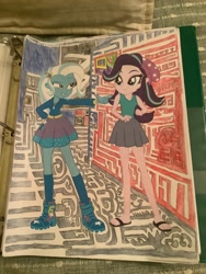 Size: 2448x3264 | Tagged: artist needed, safe, artist:marcorulezzz, artist:polorenzielephant, imported from derpibooru, starlight glimmer, trixie, human, equestria girls, clothes, duo, duo female, female, my little pony, traditional art