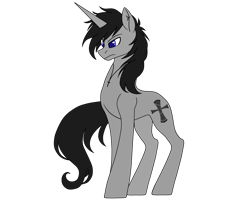 Size: 2500x2000 | Tagged: safe, artist:ruchiyoto, imported from derpibooru, oc, oc only, oc:black cross, pony, unicorn, concave belly, horn, long legs, long tail, male, simple background, slender, solo, stallion, tail, tall, thin, transparent background