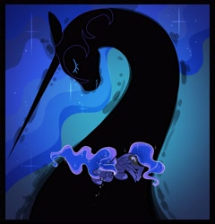 Size: 3936x4096 | Tagged: safe, artist:opalacorn, imported from derpibooru, nightmare moon, princess luna, alicorn, pony, crying, ethereal mane, female, mare, outdoors, royalty, sad, starry mane