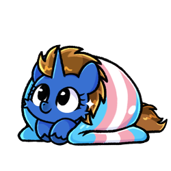 Size: 600x600 | Tagged: safe, artist:sugar morning, imported from derpibooru, oc, oc only, oc:retro bit, pony, unicorn, commission, female, horn, looking up, mare, pride, pride flag, simple background, solo, sparkles, transgender, transgender oc, transgender pride flag, transparent background, unshorn fetlocks, ych result