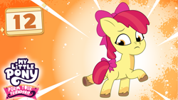 Size: 1281x720 | Tagged: safe, artist:prixy05, imported from derpibooru, apple bloom, earth pony, pony, call of the cutie, blank flank, bow, female, filly, foal, g4 to g5, g5, generation leap, hair bow, my little pony, my little pony: form your friendship, my little pony: tell your tale, solo, tail, tail bow, tell your tale style, thumbnail