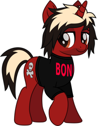 Size: 846x1087 | Tagged: safe, artist:lightningbolt, derpibooru exclusive, imported from derpibooru, pony, unicorn, .svg available, all time low, clothes, dyed mane, dyed tail, facial hair, horn, jack barakat, lidded eyes, looking at you, male, movie accurate, ponified, raised hoof, shirt, simple background, smiling, solo, stallion, standing, svg, t-shirt, tail, transparent background, vector