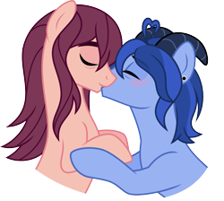 Size: 1875x1682 | Tagged: safe, artist:limedazzle, imported from derpibooru, oc, oc only, oc:allen, oc:james, earth pony, pony, duo, duo male, gay, horns, kissing, male, simple background, transparent background