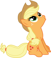 Size: 3000x3414 | Tagged: safe, artist:cloudy glow, imported from derpibooru, applejack, the return of harmony, applejack's hat, cowboy hat, female, hat, looking up, my little pony, oooooh, simple background, solo, transparent background, vector