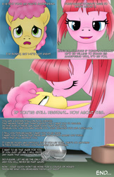 Size: 1989x3072 | Tagged: safe, artist:anonymousandrei, derpibooru exclusive, imported from derpibooru, li'l cheese, pacific glow, earth pony, pony, comic:life of li'l cheese, the last problem, bad parenting, bed, bedroom, colt, comic, duo, female, foal, indoors, kiss on the lips, kissing, looking at each other, looking at someone, male, mare, older, older pacific glow, step-parent and step-child, stepmother