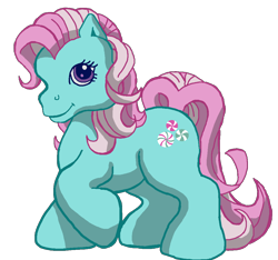 Size: 1024x959 | Tagged: safe, artist:anscathmarcach, artist:collegeman1998, imported from derpibooru, minty, earth pony, pony, chonk, cute, female, g3, mare, mintabetes, raised hoof, simple background, smiling, solo, transparent background