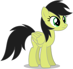 Size: 4030x3846 | Tagged: safe, artist:creedyboy124, imported from derpibooru, oc, oc only, oc:sadie park, pegasus, pony, black hair, female, folded wings, green eyes, mare, not filly anon, pegasus oc, simple background, solo, transparent background, vector, wings, yellow coat