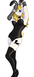 Size: 578x1280 | Tagged: artist needed, safe, imported from derpibooru, oc, oc:turning tricks, animal costume, bipedal, bunny costume, clothes, costume, female, simple background, solo, transparent background