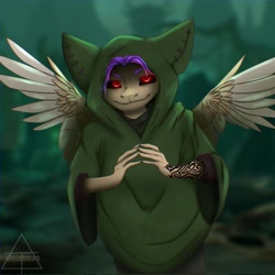 Size: 1024x1024 | Tagged: safe, artist:shinech9, oc, oc only, anthro, glowing eyes, male, solo
