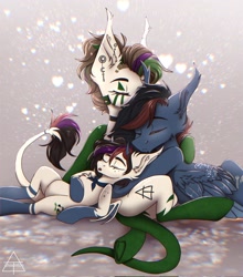 Size: 900x1024 | Tagged: safe, artist:shinech9, oc, oc only, pony, duo male and female, eyes closed, female, male, mare, sleeping, solo, stallion