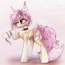 Size: 2048x2048 | Tagged: safe, artist:shinech9, oc, oc only, pony, female, mare, one eye closed, solo, standing