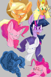 Size: 553x844 | Tagged: safe, artist:blackmagician, imported from derpibooru, applejack, fluttershy, pinkie pie, rainbow dash, rarity, twilight sparkle, pony, unicorn, female, horn, mane six, mare