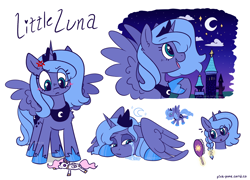 Size: 2500x1800 | Tagged: safe, artist:pink-pone, imported from derpibooru, princess luna, pony, doll, female, filly, filly luna, night, solo, toy, woona, younger