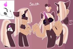 Size: 1920x1280 | Tagged: safe, artist:amiicommissions, imported from derpibooru, oc, oc:selda, pony, unicorn, black sclera, clothes, female, horn, magic, mare, reference sheet, scarf, solo