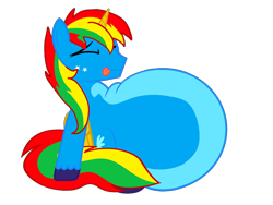 Size: 2048x1536 | Tagged: safe, artist:shieldwingarmorofgod, imported from derpibooru, oc, oc:shield wing, alicorn, alicorn oc, eyes closed, horn, male, simple background, stuffed belly, transparent background, wings