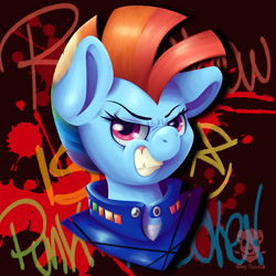 Size: 3000x3000 | Tagged: safe, artist:valemjj, imported from derpibooru, rainbow dash, bust, redraw