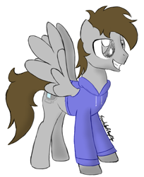 Size: 927x1137 | Tagged: safe, artist:scootaloormayfly, imported from derpibooru, oc, unnamed oc, pegasus, pony, clothes, hoodie, sketch, solo