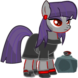 Size: 4080x4080 | Tagged: safe, imported from derpibooru, maud pie, earth pony, pony, clothes, female, mare, recolor, red eyes, rock, simple background, solo, transparent background