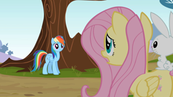 Size: 1920x1080 | Tagged: safe, imported from derpibooru, screencap, angel bunny, fluttershy, rainbow dash, 1080p