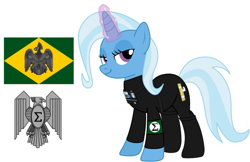 Size: 735x475 | Tagged: safe, editor:dpr, altbrony, brazi, brazilian, brazilian fascism, brazilian portuguese, fascism, fascist, flag, integralist, mlpol, sigma, symbol