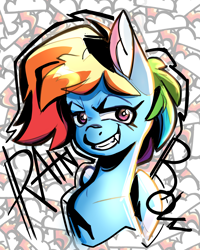 Size: 2000x2500 | Tagged: safe, artist:ronin20181, imported from derpibooru, rainbow dash, pegasus, pony, bust, solo