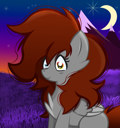 Size: 3975x4205 | Tagged: safe, artist:fededash, imported from derpibooru, oc, oc only, oc:sweet whisper, pegasus, moon, pegasus oc, sitting, stars, wings