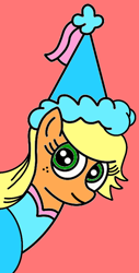 Size: 462x906 | Tagged: safe, imported from derpibooru, applejack, earth pony, pony, applejack also dresses in style, beautiful, clothes, drawing, dress, fanart, froufrou glittery lacy outfit, hat, hennin, looking at you, pretty, princess, princess applejack, smiling