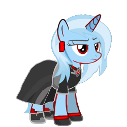 Size: 4080x4080 | Tagged: safe, imported from derpibooru, trixie, pony, unicorn, alicorn amulet, clothes, horn, red eyes, simple background, solo, transparent background