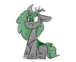 Size: 1075x872 | Tagged: safe, artist:zutcha, imported from derpibooru, queen chrysalis, changeling, changeling queen, cute, cutealis, female, freckles, frown, simple background, sitting, sketch, solo, white background, wingless