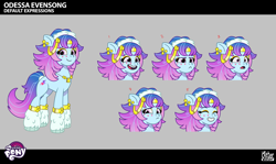 Size: 2475x1480 | Tagged: safe, imported from derpibooru, earth pony, pony, leak, clothes, colored, concave belly, concept art, cute, ear piercing, earring, expressions, facial expressions, female, g5, hasbro is trying to murder us, jewelry, leg warmers, lil critter workshop, long legs, looking at you, mare, music notes, my little pony: tell your tale, necklace, odessa evensong, official, piercing, reference sheet, slender, smiling, smiling at you, solo, tall, the petal gala, thin