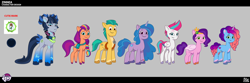 Size: 5114x1707 | Tagged: safe, imported from derpibooru, hitch trailblazer, izzy moonbow, pipp petals, sunny starscout, zipp storm, earth pony, pony, leak, applejack (g5), colored, concave belly, concept art, cutie mark, female, fluttershy (g5), g5, height difference, hoof heart, lil critter workshop, long legs, looking at you, male, mane five, mane six (g5), mare, misty brightdawn, my little pony: tell your tale, official, physique difference, pinkie pie (g5), rainbow dash (g5), rarity (g5), reference sheet, size comparison, slender, smiling, smiling at you, solo focus, stallion, tall, the petal gala, thin, twilight sparkle (g5), underhoof, upside-down hoof heart, zinnea