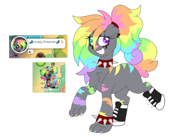 Size: 4827x3813 | Tagged: safe, artist:crazysketch101, imported from derpibooru, dog, dog pony, earth pony, original species, pony, choker, clothes, ear piercing, earring, jewelry, piercing, shoes, spiked choker, spiked wristband, wristband