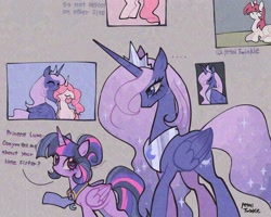 Size: 2048x1638 | Tagged: safe, artist:petaltwinkle, imported from twibooru, princess luna, twilight sparkle, alicorn, pony, alternate timeline, image, needs more jpeg, redesign, twilight sparkle (alicorn)