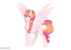 Size: 4093x2894 | Tagged: safe, artist:jjsh, imported from derpibooru, oc, oc only, pegasus, pony, chest fluff, chin fluff, ear fluff, fluffy, high res, looking at you, male, oc name needed, raised hoof, simple shading, solo, spread wings, stallion, wings